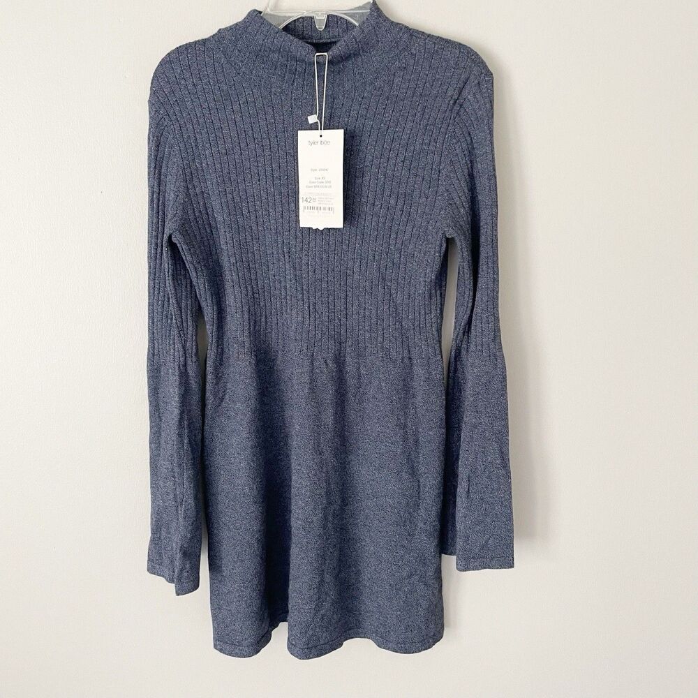 Tyler Boe Size XS Bethany Ribbed Tunic Dress Long Sleeve Stretchy NEW NWT